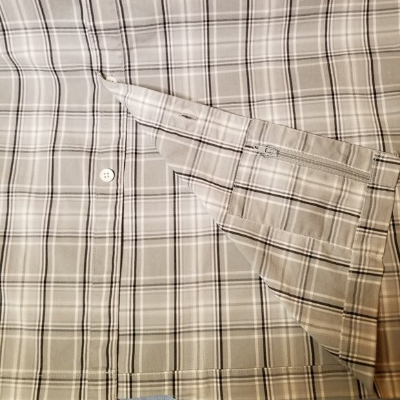 ScotteVest Docksider Shirt for Men Short Sleeve Plaid Button Down 7 Pockets - Picture 4 of 9